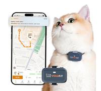 Pawfit Lite for Cats 4g GPS Tracker | Ultra-Small (<18g) Design | Real-Time Tracking | Activity Monitoring | Location History | Unlimited Range | Safety Collar Included | Charcoal grey