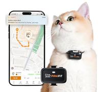 Pawfit Lite for Cats 4g GPS Tracker | Ultra-Small (<18g) Design | Real-Time Tracking | Activity Monitoring | Location History | Unlimited Range | Safety Collar Included |Onyx black