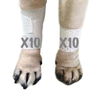 PawFlex Basic Leg Bandages for Dogs, Cats, Pets -First- aid Non Adhesive Fur Friendly, Soft Stretch Wound Care, hot Spots, Fungus, Adjustable Fastening Strap Value Pack (Medium 20-Pack)