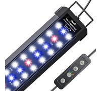 Pawfly 11W Aquarium LED Light for 30 to 45 cm Extendable Fish Tank Light with Full Spectrum Brilliant White Blue Red Lights with Daytime & Night Modes Timer Auto On/Off Adjustable Brightness