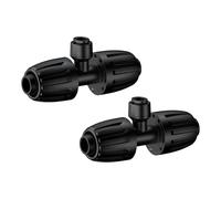 Pawfly 12 Pcs 1.27 CM to 0.64 CM Barbed Tee Quick Connectors, Drip Irrigation Tee Connectors with Anti-Drop Locked Nuts, Push-to-Fit Drip Irrigation Fittings Parts for Garden Lawn, 3-Way Reducing Tees