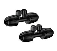 Pawfly 12 Pcs 1.27 CM to 0.64 CM Drip Irrigation Fittings, 4-Way Barbed Tee Quick Connectors with Anti-Drop Locked Nuts, Push-to-Fit Drip Irrigation Parts for Garden Lawn, Anti-Leak Reducing Tees