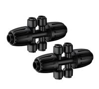 Pawfly 12 Pcs 1.27 CM to 0.64 CM Drip Irrigation Fittings, 6-Way Barbed Tee Quick Connectors with Anti-Drop Locked Nuts, Push-to-Fit Drip Irrigation Parts for Garden Lawn, Anti-Leak Reducing Tees