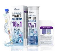 Pawfly 18 in 1 Drinking Water Test Kit, 125 Strips for Tap Water Well Swimming Pool Aquarium Spa, Home Water Quality Test Strips for pH Hardness Chlorine Lead Iron Copper Nitrate Fluoride & More