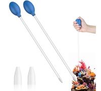 Pawfly 2 Pcs Aquarium Coral Feeder 35 cm Long Pipette for Fish Tank Coral Food Feeder Manual Coral Feeding Tube Fish Excreta Cleaner Long Acrylic Syringe for Reef Marine Fish Shrimp Aquatic Plants