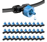 Pawfly 30 Pcs Push-to-Fit Drip Irrigation Emitters 3.8 L/H Pressure Compensating Drippers with Constant Water Flow Irrigation Drippers Drip Emitters Drip Irrigation System Parts for 6.35 mm Tubing
