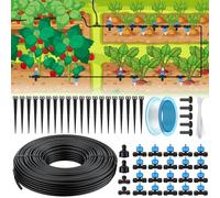Pawfly 30M Drip Irrigation Kit with 4-6MM Tubing Drippers and Accessories, Quick-Connect Micro Drip Irrigation System for Garden Watering System Plant Watering Devices for Greenhouse Lawn Patio