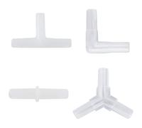 Pawfly 40 Piece Aquarium Air Line Connectors 4 Types of Plastic Tubing Connectors for 4-6 mm Hose White Aquarium Airline Fittings for Fish T