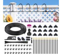 Pawfly 50FT/15M Automatic Garden Irrigation System Kit, 360° Adjustable Drip Irrigation System for Garden, Garden Watering System with Nozzles for Greenhouse, Raised Beds & Vegetable Gardens