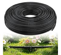 Pawfly 6.35 mm Irrigation Dripline Tubing (61 m Roll), Irrigation Dripline Tubing with 15 cm Emitter Spacing, Emitter Tubing Polyethylene Drip Line, Black Distribution Tubing Drip Irrigation Hose