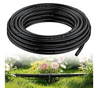Pawfly 6.35 mm Irrigation Dripline Tubing (7.6 m Roll), Irrigation Dripline Tubing with 15 cm Emitter Spacing, Emitter Tubing Polyethylene Drip Line, Black Distribution Tubing Drip Irrigation Hose