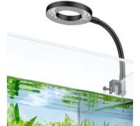 Pawfly 6 W LED Aquarium Light Clip On Fish Tank Light for 3.8 to 38 L Fish Tanks USB Moving Aquarium Lamp with Full Spectrum Dimmable White Blue Red Green Lights with Timer (Adapter Not Included)