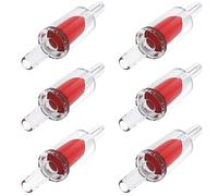 Pawfly Aquarium Check Valves Red Plastic One-Way Non-Return Valves for Common Air Pumps Protectors for Standard 0.5cm Airline Tubing Fish Tank Accessories, 6 Pack