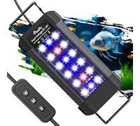 Pawfly Aquarium LED Light, with Daytime & Night Modes and Adjustable Brightness, 6 W Extendable Aquarium Light for for 15 to 26 cm Fish Tanks, with Full Spectrum Brilliant White, Blue & red Light