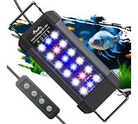 Pawfly Aquarium Light for 15-26 CM Tanks, 6 W Fish Tank Light, Full Spectrum Aquarium Lights, Extendable LED Fish Lamp with Timer, Daytime/Night Modes & Adjustable Brightness for Freshwater