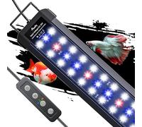 Pawfly Aquarium Light for 60-75 CM Tanks, 18 W Fish Tank Light, Full Spectrum Aquarium Lights, Extendable LED Fish Lamp with Timer, Daytime/Night Modes & Adjustable Brightness for Freshwater