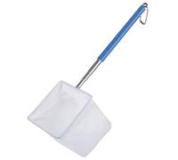 Pawfly Aquarium Shrimp Net 8 cm Tiny Fish Tank Net with Extendable Stainless Steel Handle Soft Square Fine Mesh for Shrimp Food Residue Skimming for Fish Tanks & Small Ponds, Blue