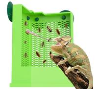 Pawfly Bearded Dragon Feeder Escape-Proof Corner Reptile Feeder Box Wall-Mounted Chameleon Feeder with Suction Cups Large Bearded Dragon Food Bowl Insect Feeder Bug Bowl for Lizards Geckos Frogs