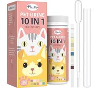 Pawfly Urine Test Strips for Dogs & Cats, 100 Strips, Pet Urine Testing Strips for 10 Parameters, UTI Test Strips, Veterinary Urinalysis Test Strips for Leukocytes, Protein, Ketone, Glucose, pH & More