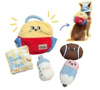 Pawfoo Lab Squeaky Chew Puzzle Interactive Snuffle Dog Toys for Small Medium Large Dogs (Bark-n-Seek Backpack)