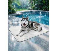Pawfroste Dog Cooling Mat, Ice Silk Cooling Mat for Dogs，Gray B：M