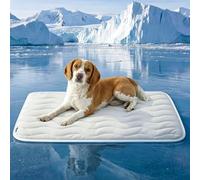 PawFroste Dog Cooling Mat, Rapid Cool Pet Cool Mat with Double-Sided Ice Silk, Easy-Clean & Anti-Scratch, Portable Breathable Self Cooling Pad for Cats Dogs in Hot Summer (#F,S)