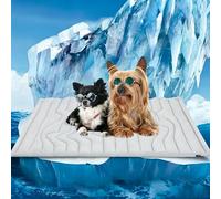 PawFroste Dog Cooling Mat, Rapid Cool Pet Cool Mat with Double-Sided Ice Silk, Easy-Clean & Anti-Scratch, Portable Breathable Self Cooling Pad for Cats Dogs in Hot Summer (#A,S)