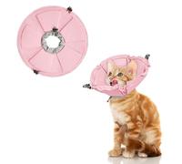 Pawfun Cat Cone Collar Soft, Adjustable Elizabethan Collar for Cats to Stop Licking, Comfortable Lightweight Kitten Cone for Wound Healing and Surgery Recovery,Pink S-1