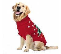 Pawfun Cozy Stretch Dog Turtleneck Sweater -Dog Christmas Sweater Pullover, Soft Warm Knit Dogs Sweaters for Boy & Girl Pets,Cold Weather Outfit for Small Medium Large Pups,Red Tree XXL