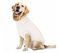 Pawfun Cozy Stretch Dog Turtleneck Sweater -Soft Warm Dog Knit Sweaters for Boy Girl Pets, Christmas Sweater Pullover for Small Medium Large Pup Winter Outfit,White XXL