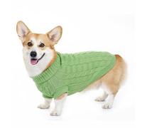 Pawfun Cozy Stretch Dog Turtleneck Sweater -Soft Warm Dog Knit Sweaters for Boy Girl Pets, Christmas Sweater Pullover for Small Medium Large Pup Winter Outfit,Green L