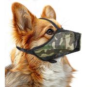 Pawfun Mesh Dog Muzzle, Breathable Soft Dog Muzzle with Reflective Straps for Secure Fit, Prevents Biting, Chewing Scavenging - Adjustable for Small Medium Large Dogs,Camo,M