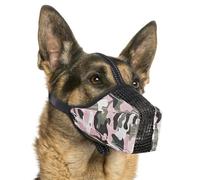 Pawfun Mesh Dog Muzzle, Breathable Soft Dog Muzzle with Reflective Straps for Secure Fit, Prevents Biting, Chewing Scavenging - Adjustable for Small Medium Large Dogs,Pink,XL