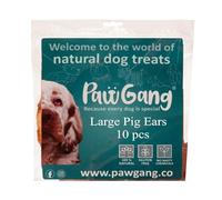 PawGang - Large Pig/Pork Ears 10 pcs - 100% Natural Treats for Dogs Young Adult Old Small and Large Dog - Air Dried Chews Snacks - Healthy Hypoallergenic - Low Fat Grain Free - Barf Raw