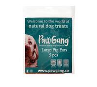 PawGang - Large Pig/Pork Ears 5 pcs - 100% Natural Treats for Dogs Young Adult Old Small and Large Dog - Air Dried Chews Snacks - Healthy Hypoallergenic - Low Fat Grain Free - Barf Raw