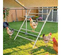 PawHaven Chicken Coop Perch Ladder, Heavy Duty Galvanized Steel Chicken Roosting Ladder, Adjustable 4-Tier Poultry Perch, Backyard Poultry Climbing & Play Coop Accessory