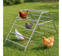 PawHaven Chicken Hen Perch Playground with Swings, Heavy Duty Galvanized Steel Metal Chicken Coop Perches & Roosting Ladders, Poultry Activity Centre for Hens, Ducks, Turkeys, Chicken Run Accessories