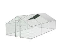 PawHaven Chicken Pet Run Cage Walk In Coop Kennel Rabbit Dog Puppy Poultry Hen Animal Hutch House Enclosure Playpen Outdoor Shade Running 3X6X2M CRC03 Metal Hammered Silver