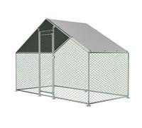 PawHaven Chicken Pet Run Cage Walk In Coop Kennel Rabbit Dog Puppy Poultry Hen Animal Hutch House Enclosure Playpen Outdoor Shade Running 3X1.5X2M CRC04 Metal Hammered Silver