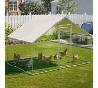 Pawhaven Chicken Run Cage Walk In Coop Poultry Hen Rabbit Kennel Hutch Metal 3X2X2M