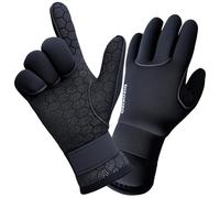 PAWHITS Wetsuit Gloves, 3mm Neoprene Gloves with Adjustable Wrist Strap, 5-Finger Thermal Non-Slip swimming Glove for Scuba Diving Surfing Paddling Kayaking (S)