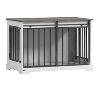 PawHut 100 cm Large Dog Crate Furniture with Sliding Barn Door for Large Dogs, White