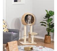Pawhut Cat Tree For Indoor Cats Kitten Activity Center With Posts Condo Ball In Beige Beige