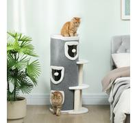 PawHut 101 cm Cat Tree Cat Condo for Indoor Cats with Sisal Scratching Post, Grey