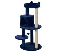 Pawhut 104Cm Cat Tree For Indoor Cats Kitten Scratching Post Climbing Tower In Blue Blue