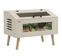 PawHut 111L Reptile Vivarium Terrarium with Tempered Glass Windows, Openable Top for Snake Lizards, Horned Frogs, Chameleons, Hamsters, Gerbils, 80 x 50 x 60cm