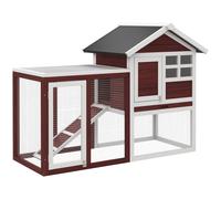 PawHut 122cm Wooden Rabbit Hutch Bunny Cage Pet House with Tray Ladder Run