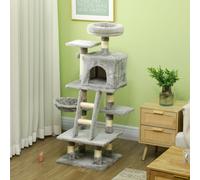 Pawhut 132Cm Cat Activity Centre For Large Cats With Scratching Posts Grey