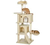 PawHut 140cm Cat Tree, Multi-Level Large Cat Tower with 3 Sisal Scratc