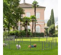 PawHut Heavy Duty Dog Pen with 2 Doors, 16 Panels Dog Playpen, Portable Puppy Pen for Indoors, Outdoors, 60H cm Aosom UK